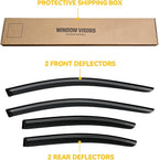 Window Visor for 2009-2015 Nissan Maxima, Out-Channel Rain Guards Shields Vent Deflector Shade Wind Dark Smoke 2010 2011 2012 2013 2014, Tape-On Outside-Mount, 4PCS
