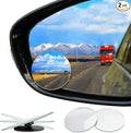 Frameless Wide Angle Mirror - Adjustable Round HD Glass Convex Rear View Mirror - 360 Rotate for Car, SUV & Trucks - Stick On Design - 2 Pack