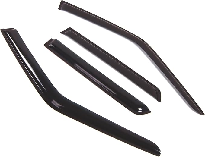 WD2-342 Dark Smoke 4 Pcs Set Window Visor (Outside Mount) Deflector Rain Guard Compatible with 2011-2017 Nissan Juke