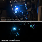 Car Interior Atmosphere Lamp, Plug-In USB Interface LED Vehicle Ambient Lighting Kit, Portable Mini Automotive Night Light Decoration Accessories, Universal for SUV, Sedan, Truck (Ice Blue)