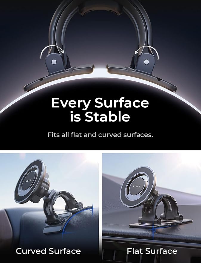 for Magsafe Car Mount, Magnetic Phone Holder for Car Vent Phone Mount, Hands Free Phone Mount for Car Accessories Dashboard Windshield Vent Cell Phone Holder for iPhone Car Mount Silver Kits