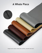Leather Steering Wheel Cover Lace Up, Stitch on Steering Wheel Wrap, Universal Fit 13-20 Inch Car Truck Pickup Boat, A Whole Piece of Cowhide, DIY w/Needle Thread (Size S5, Black)