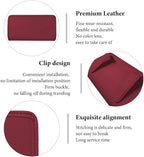 Car Trash Can, Foldable Leather Hanging Trash Bag, Multi-Function Mini Storage Box Garbage Can for Car, Wine Red