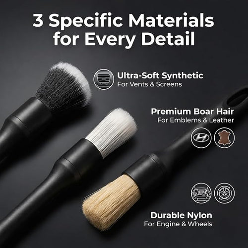 10-Piece Car Interior Cleaning Kit Boar Hair Brush Vent Gel Detailing Set | 3 Boar Hair Brushes,3-in-1 Vent Brush,Non-Toxic Gel,Spray Bottle;Auto & Home Dual Use,Scratch-Free Detailing Gift Kit