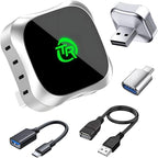 Wireless CarPlay Adapter for iPhone, Convert Wired to Wireless Apple CarPlay Adapter, Plug & Play, No Delay & Stable Control, Mini Size, USB & USB-C/Type-C for Cars 2016+ iOS10+, CarPlay Dongle Black
