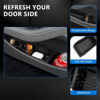 4 PCS Door Side Storage Box Compatible with 2025 2026 TES-la Model Y Juniper, [Durable & Sturdy] TPE Door Side Pocket Organizer Tray, Front & Rear Side Organizer Tray Protector Liner Black