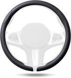 Car Steering Wheel Cover, Ultra-Thin Car Steering Wheel Cover,Comfortable & Breathable Microfiber,Universal Fit for Most Cars, Nappa Black
