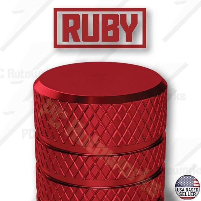 Aluminum Tire Valve Stem Caps – Anti-Rust, Premium Anodized Aluminum, Corrosion-Resistant, Easy Install, Universal Fit for Car, Truck, Bike, SUV – 1 Pack/Set of 4 (Ruby RED)