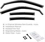 GrandWheel Window Deflectors Smoke Tinted in-Channel Side Window Vent Visor Deflectors Rain Guards Compatible with Charger 2011-2023 - 4pcs. GW0871