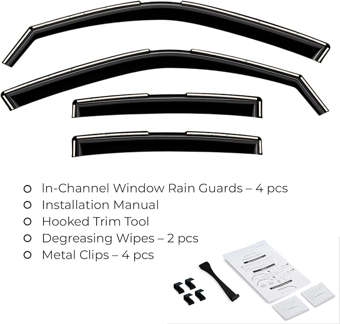 GrandWheel Window Deflectors Smoke Tinted in-Channel Side Window Vent Visor Deflectors Rain Guards Compatible with Charger 2011-2023 - 4pcs. GW0871