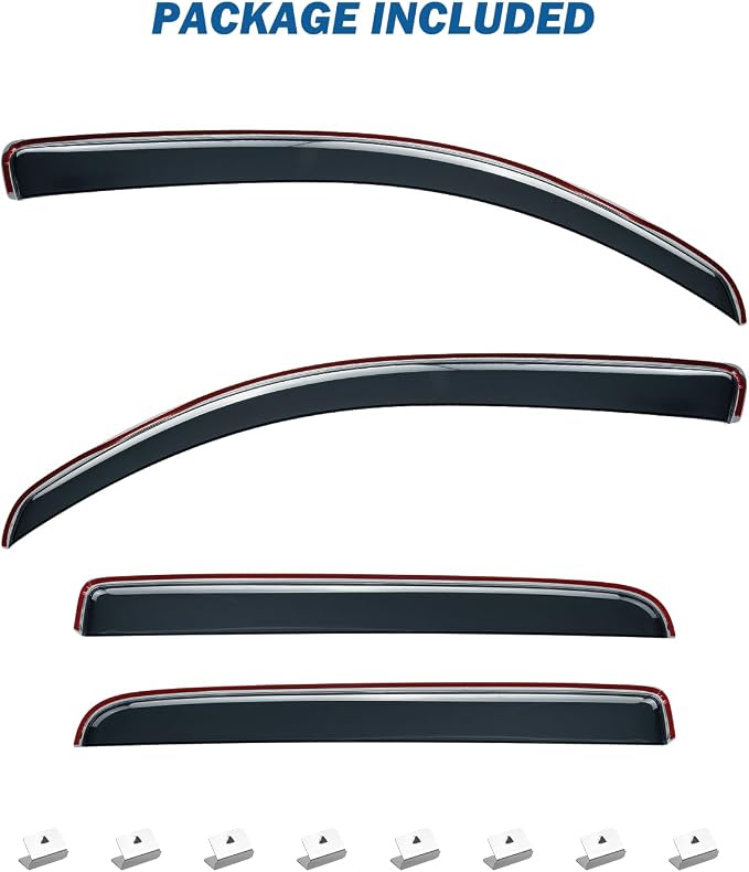 in-Channel Rain Guards Compatible with 2016-2023 Tacoma Double Cab Window Vent Visor Window Deflectors Vent Shades Tacoma Accessories