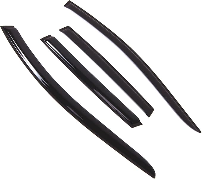 WD2-633 Dark Smoke 4 Pcs Set Window Visor (Outside Mount) Deflector Rain Guard Compatible with 2013-2016 Ford Escape