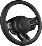 Car Steering Wheel Cover for Ford Escape,Explorer,Fusion,Focus,Bronco,Transit,Edge(Black- Standard Size)