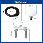 Sirius XM Satellite Radio Antenna, Mirror Tubular Mount Aerial with SMB Connector 21ft Extension Wire for Semi Truck RV Trailer Car Vehicle, High Gain Sirius XM Stereo Receiver Tuner Antenna