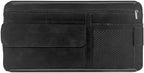 Suede Car Sun Visor Organizer with Multi-Pocket Net Zipper, Glasses Case, Sunglass Holder for Interior Accessories (Black)
