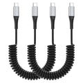 Coiled USB C to USB C Cable, 2 Pack Retractable USB Type C Charging Cable 60W USB C to C Coiled Cord for iPhone 16 15 Pro, Samsung Galaxy S25 S24 Ultra / A16, Moto G, Google Pixel, iPad Air 4