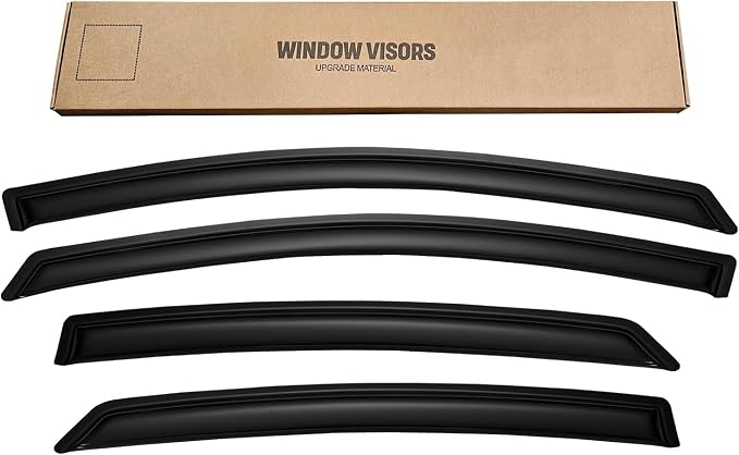 Window Rain Guards Visors for 2013 2014 2015 2016 2017 2018 2019 2020 Ford Fusion, Window Vent Wind Shades Deflectors Shield for 13-20 Fusion