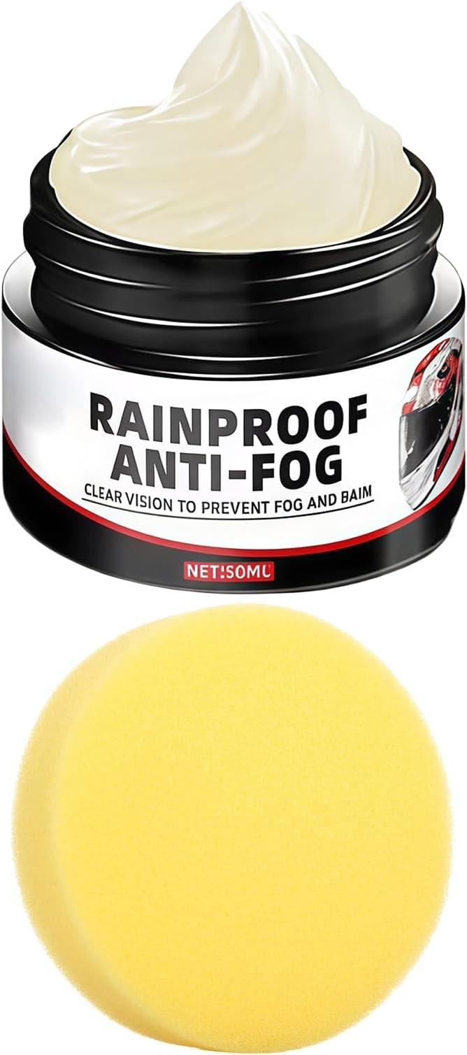 Anti Fog Cream - 50g Waterproof and Long-Lasting Balm, Windshield Defogger, Windshield Rain Proof Agent | Anti-Fog Suitable for Helmets, Goggles, Windshields, and Window
