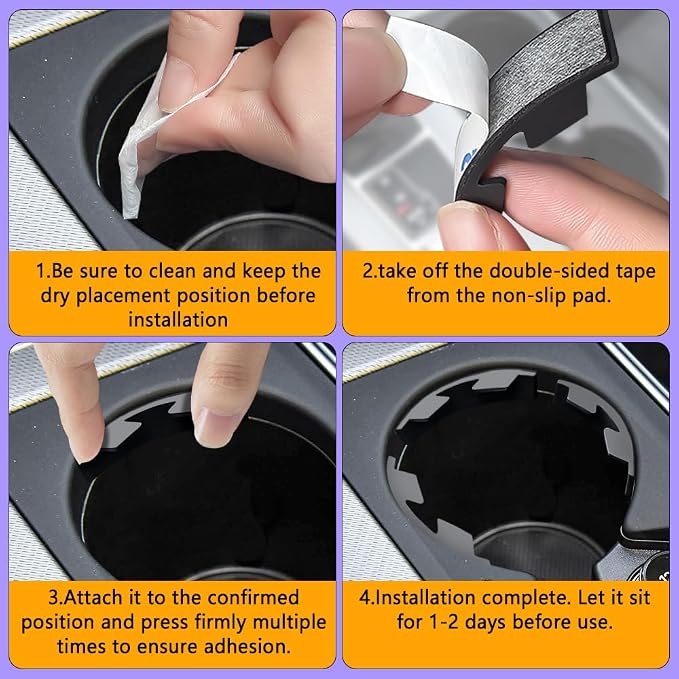 6PCS Silicone Car Cup Holder Insert with Arc Leaf Design, Car Cup Holder Expander, Silicone Self-Adhesive Cup Holder Stabilizer, Anti-Shake Auto Water Bottle Stabilizers for Most Vehicles