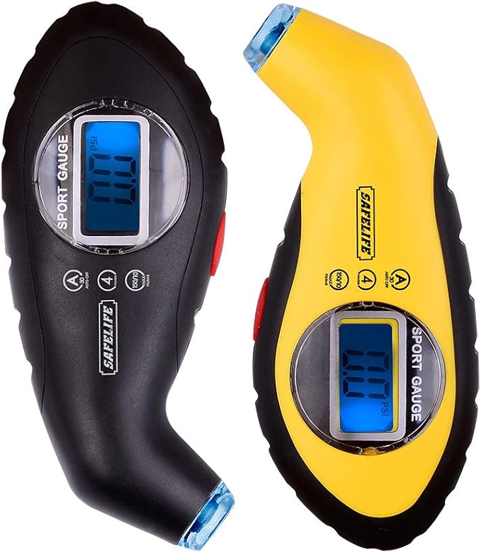 Digital Tire Pressure Gauge 150 PSI 4 Settings with Backlit LCD and Non-Slip Grip (2package)