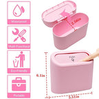 Car Trash Can Bin with Lid - Universal Vehicle Mini Leakproof Garbage Can Bin with 20pcs Trash Bags Can Organizer Storage for Front Back Seat Accessories for Auto Office Bedroom Home(Pink)