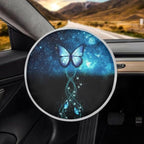 Car Steering Wheel Sun Shade Cover for Summer Heat-Resist Aluminum Foil Universal Steering Wheel Cover for Car Truck SUV Van, Butterfly Pattern
