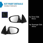 2 Piece Driver and Passenger Side Mirror Assembly Set Electric Adjustment Heated No Memory Chrome Compatible with 2012-2013 Kia Optima KI1320169 KI1321169