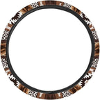 Steering Wheel Cover Fit Most Car SUV Van Truck American Tribal Geometric Sunflower Cow Pattern Car Wheel Protector Wear-Resistant Auto Wheel Cover Automotive Accessories