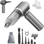 CNMSGM Portable Cordless Handheld Car Vacuum Cleaner, 20000Pa Strong Suction Rechargeable Car Vacuum, 4-in-1 Mini Vacuum for Car Interior, Home, Couch, Pet Hair, and Tight Spaces (Gray)