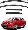 Window Visors for 2013-2019 Nissan Sentra, Rain Guards Shields Vent Deflector Shade Dark Smoke 2014 2015 2016 2017 2018 13 14 15 16 17 18 19, Tape-On, 4PCS