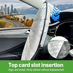 Car Steering Wheel Cover, 3-Layer Steering Wheel Sun Shield, Easy Install, Heat Resistant Sun Cover for Most Cars (16.9inch