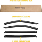 Window Visor for Toyota Highlander 2020-2025, Rain Guards Shields Vent Deflector Shade Wind Dark Smoke 2021 2022 2023 20 21 22 23 24 25, Tape-On, 4PCS