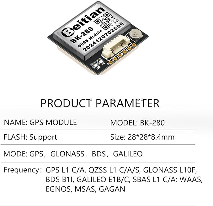 9th Generation Beidou GPS Module Antenna GNSS Racing Drone Flight Controller FPV Unmanned Aerial Vehicle Fixed-Wing BK Series (BK-280)