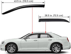 Extra Durable Outside-Mount Auto Vent Window Visor, Fits 2011-2023 Chrysler 300, UV Protection Rain Guard, Original Wind Deflector, No-Drill Easy Install, Dark Smoke, 4-Pcs