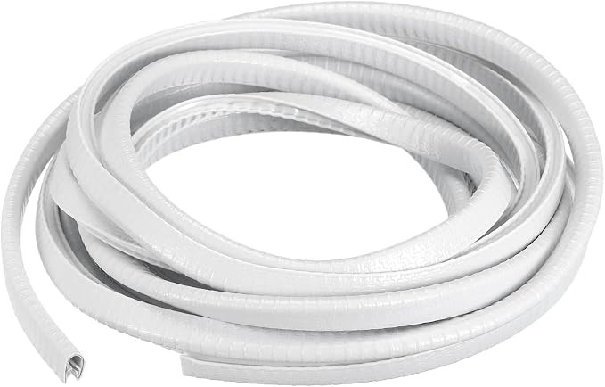 U Channel Edge Trim, 13.1ft Length Rubber Guard Seal Strip Edge Protector Fit for 1-2.5mm Edge, (15/64" W x 25/64" H) White