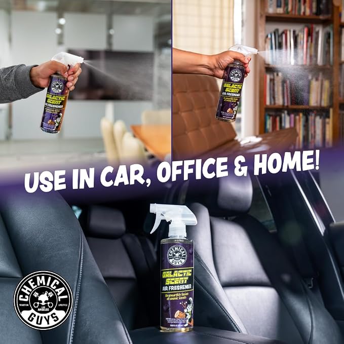 Galactic Scent Air Freshener and Odor Eliminator, 16 fl oz with 3 Pack of Hanging Air Fresheners (Great for Cars, Trucks, SUVs, RVs, Home, Office, Dorm Room & More) - HOL460