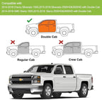 Side Wind Vent Deflector Sun Rain Guards for 14-18 Chevry Silverado/Sierra 1500,15-18 Silverado/Sierra 2500HD&3500HD Double/Extended Cab,4pcs Outside Mount Style Chrome Window Visor 94528Y