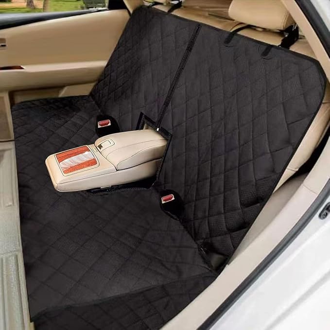 Dog Car Seat Cover for Back Seat, Waterproof Car Seat Protector, Non-Slip Backseat Cover for Dogs in Car, Armrest Compatible, Fits Most Cars SUVs & Trucks
