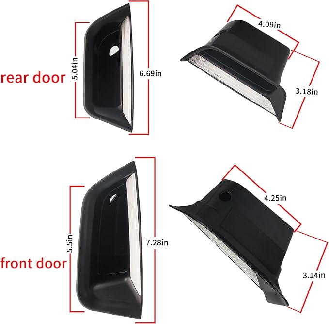 Car Door Handle Pocket Organizer For Cadillac XT5 2024 2023 2022 2021-2017 Accessories Insert Tray Storage Box Front rear door storage box (4PCS Storage Box-4 Door)