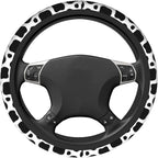 Cow Print Steering Wheel Cover - Cow Printe Steering Wheel Cover Anti-Slip Breathable 15 Inch Universal 2 Pcs Car Interior Cup Holder Pad for Men Women