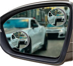 2PCS Circular Car Blind Spot Mirrors, HD Glass Wide Angle Side Mirrors for Enhanced Safety, Adjustable Frameless Rear View Mirror, Universal Car Exterior Accessories(Round)