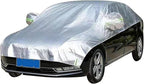 Waterproof & All-Season Half Car Cover, Full Coverage Protection for Windshields & Windows, Car Cover for Snow,Ice, Rain, Dust, Shading (S Size Fit for Compact Sedan, Hatchback