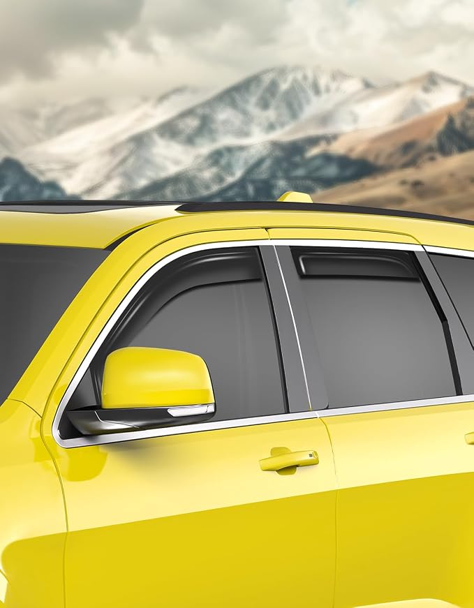 in-Channel Window Rain Guards Fit for Jeep Grand Cherokee 2011-2021,Rain Guards Extra Durable,Side Window Visors Deflectors Vent Visors Vent Shades Car Accessories -4 pcs