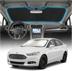 for Ford Fusion Sun Shade Windshield Cover - Custom Fit Fusion Accessories 2013-2021 Sunshade Foldable UV Protection & Heat Shield Sun Visor Accessories
