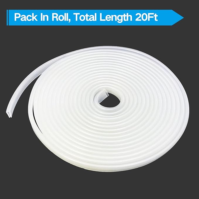 Clear Rubber Edge Trim, U Channel Silicone Rubber Edge Trim, 1/8" Slot, Fit for 3/32-5/32", White Color, Edge Protector for Plywood, Sheet Metal Parts