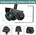 AHD 1080P Backup Camera Only Compatible with Monitors Radio Head Units Supporting AHD 25HZ/PAL Video Signal, Reverse Rear/Front/Side View Camera, Adjustable Fisheye Lens(Black)