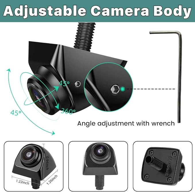 AHD 1080P Backup Camera Only Compatible with Monitors Radio Head Units Supporting AHD 25HZ/PAL Video Signal, Reverse Rear/Front/Side View Camera, Adjustable Fisheye Lens(Black)