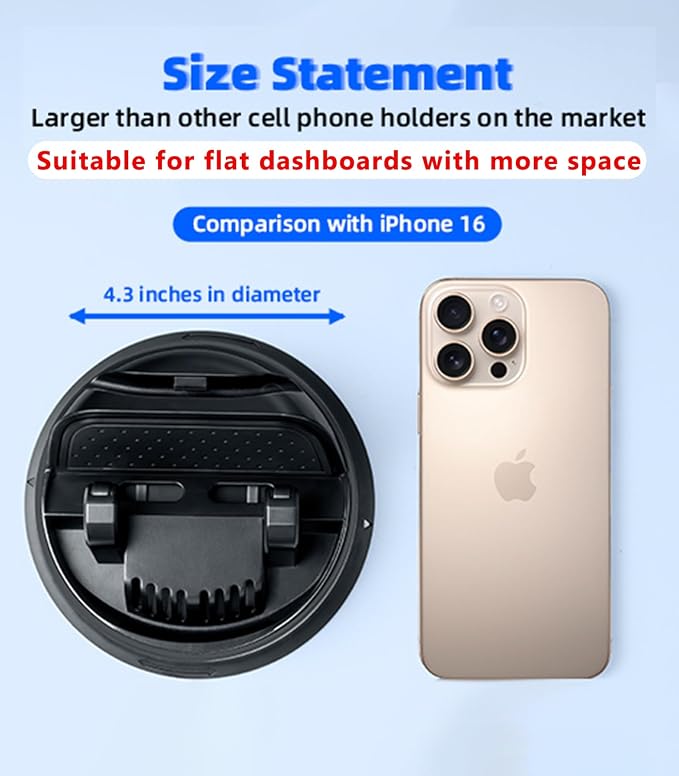 Dash Cell Phone Car Mount, Multifunctional Car Dashboard Mobile Phone Holder, 360 Rotatable Non Slip Mat Universal Car Phone Stand Hands Free, Compatible with iPhone, Samsung, Google, Android