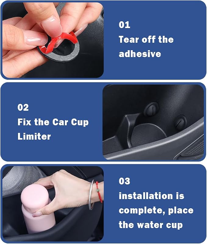 2026 Latest Car Cup Holder Insert/Holder Position Limiter - Anti Shake Silicone Car Coasters Bottle Stabilizers with Self-Adhesive - Car Must Haves Cup Holder Inserts for Car Truck SUV (3PCS)