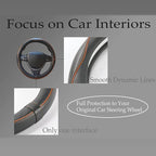 Car Steering Wheel Cover, Anti-Slip, Safety, Soft, Breathable, Heavy Duty, Thick, Full Surround, Sports Style (Black with Light Orange Line)